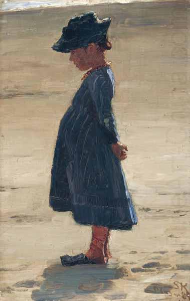 Little girl standing on Skagen's southern Beach, Peder Severin Kroyer